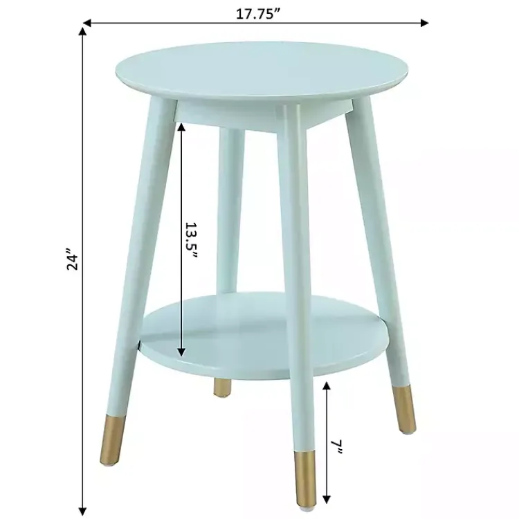 Accent & End Tables-Kirklands Home Mia Round Light Accent Table Blue