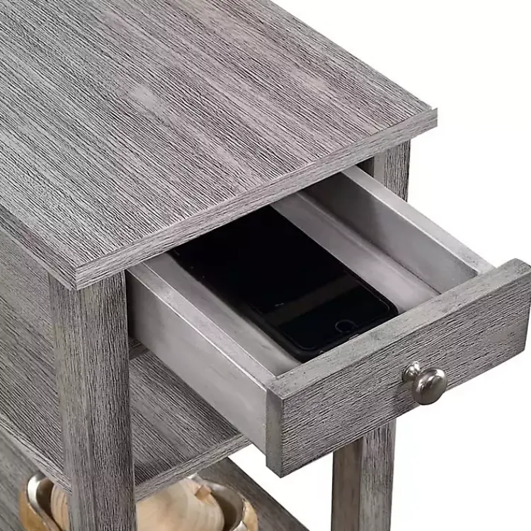 Accent & End Tables-Kirklands Home Double Shelf Wood Accent Table Gray