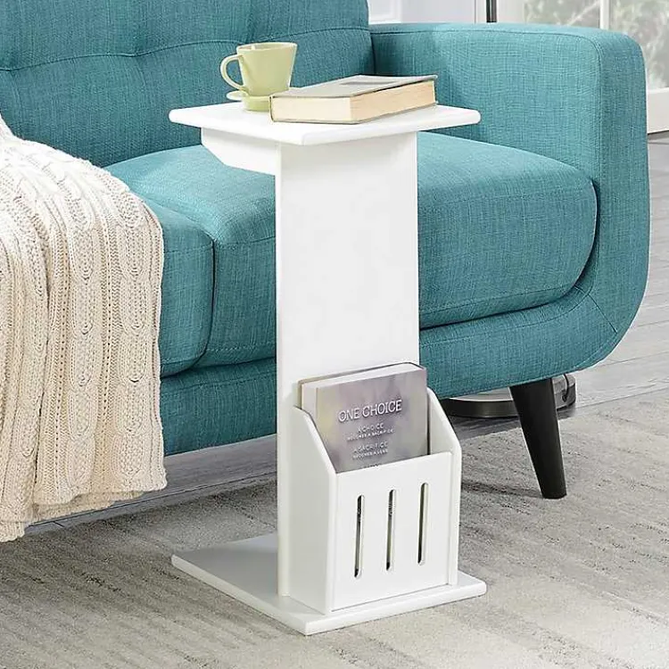 Accent & End Tables-Kirklands Home Accent Table with Magazine Holder White