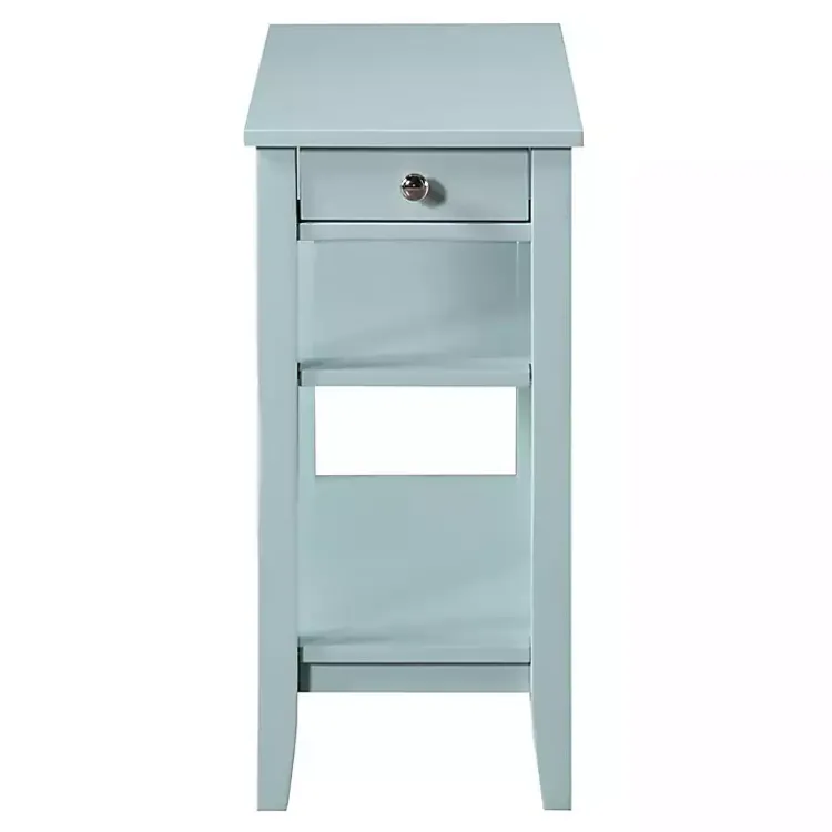 Accent & End Tables-Kirklands Home Light Chairside End Table with Shelves Blue