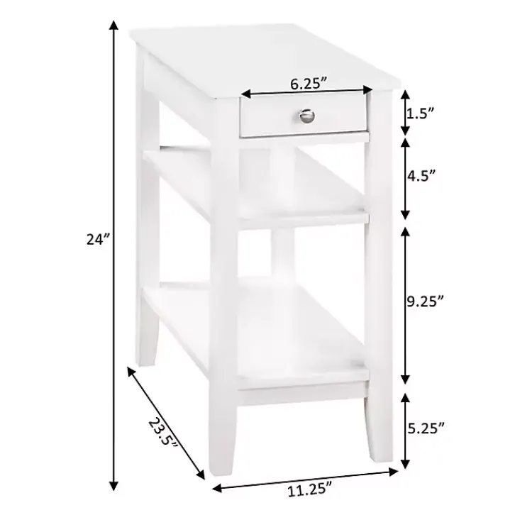 Accent & End Tables-Kirklands Home 2-Shelf Charging Accent Table White