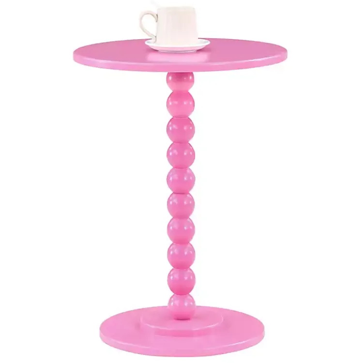 Accent & End Tables-Kirklands Home Beaded Spindle Accent Table Pink