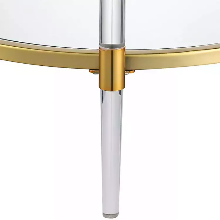 Coffee Tables-Kirklands Home Round Acrylic and Glass Coffee Table Clear