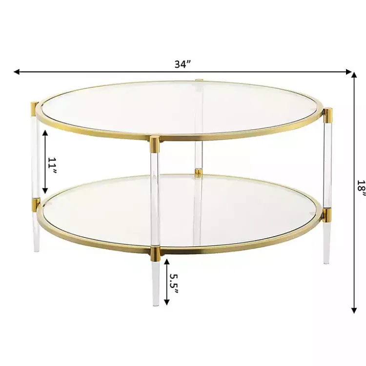 Coffee Tables-Kirklands Home Round Acrylic and Glass Coffee Table Clear