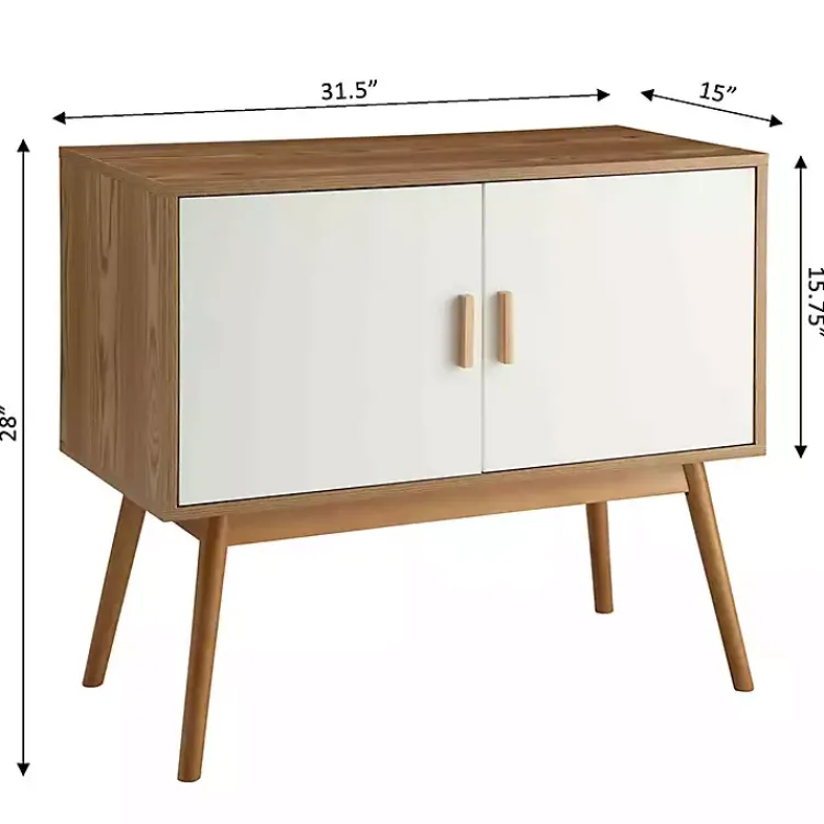 Cabinets & Sideboards-Kirklands Home Natural and White Reversible Doors Cabinet
