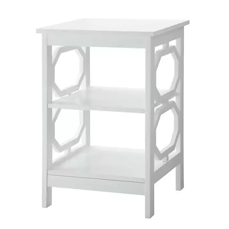 Accent & End Tables-Kirklands Home Octagon 2-Shelf Accent Table White