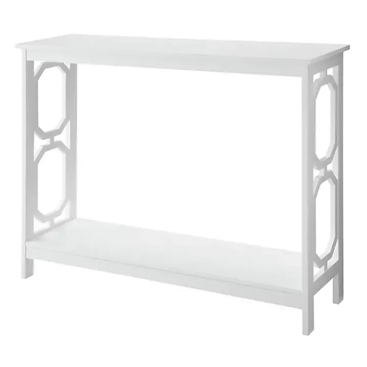 Console Tables-Kirklands Home Octagon Single Shelf Console Table White