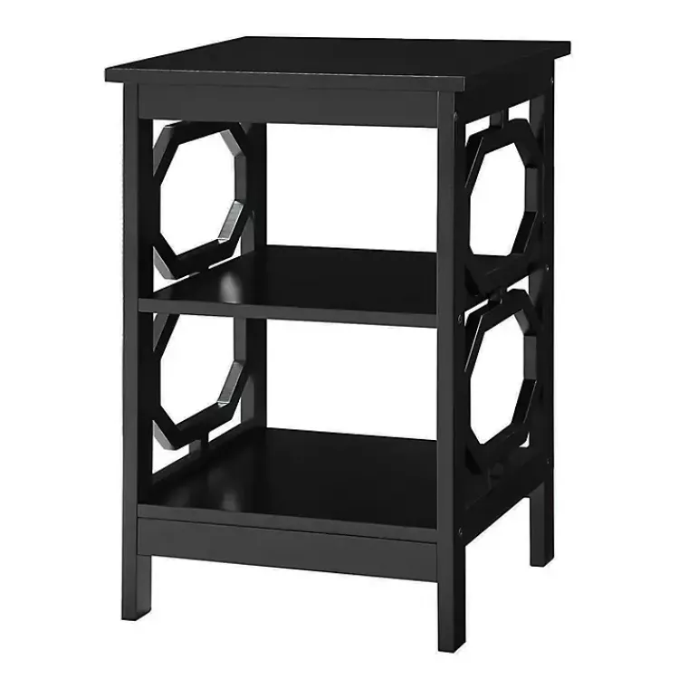 Accent & End Tables-Kirklands Home Octagon 2-Shelf Accent Table Black