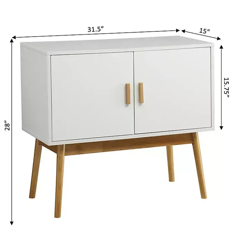 Cabinets & Sideboards-Kirklands Home and Natural Wood Reversible Doors Cabinet White