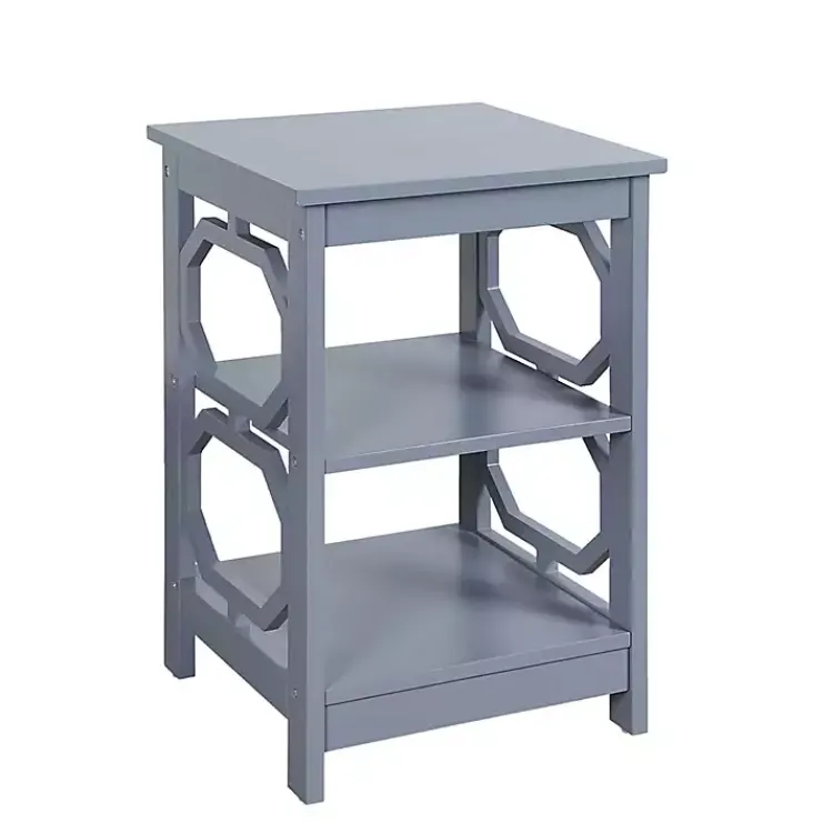 Accent & End Tables-Kirklands Home Octagon 2-Shelf Accent Table Blue
