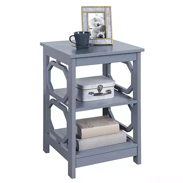 Accent & End Tables-Kirklands Home Octagon 2-Shelf Accent Table Blue