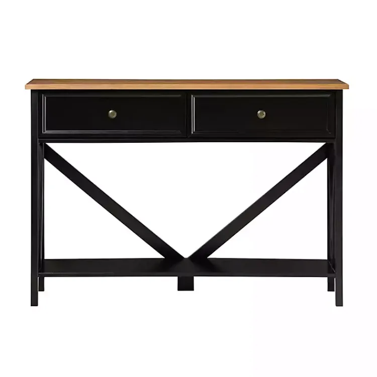 Console Tables-Kirklands Home Cara Console Table Black