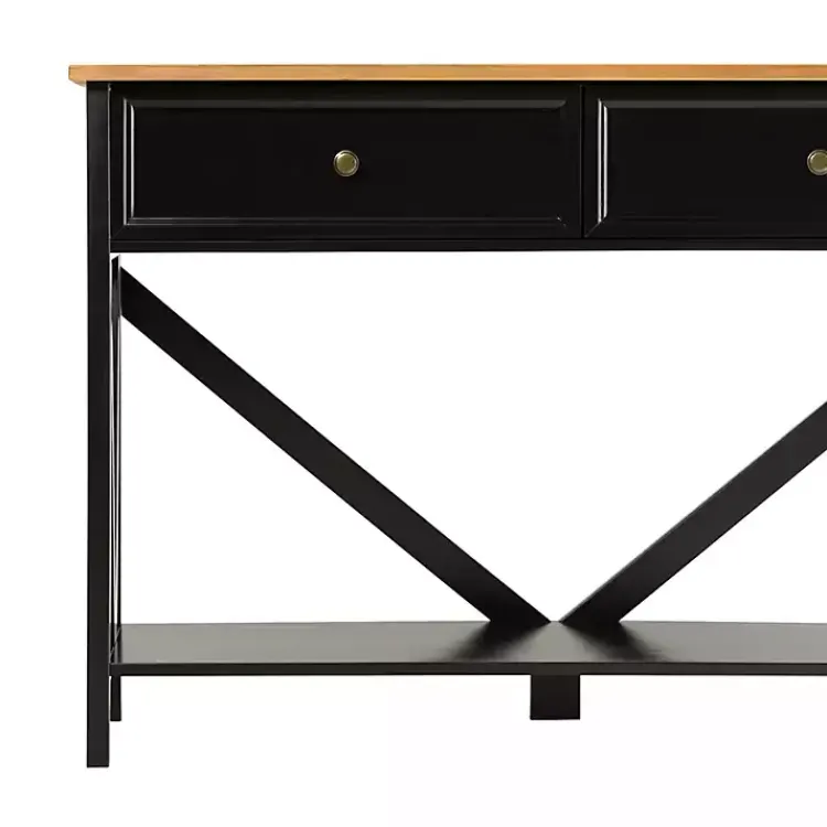Console Tables-Kirklands Home Cara Console Table Black