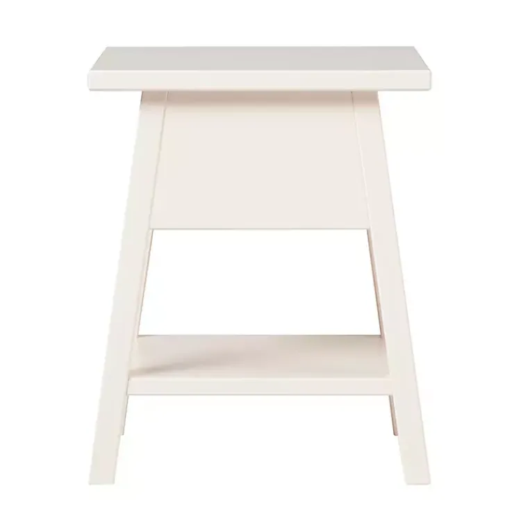 Accent & End Tables-Kirklands Home Japandi Pull-Ring Accent Table Ivory