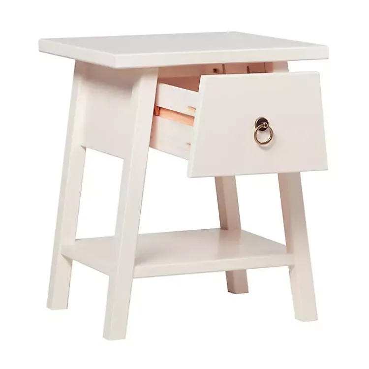 Accent & End Tables-Kirklands Home Japandi Pull-Ring Accent Table Ivory