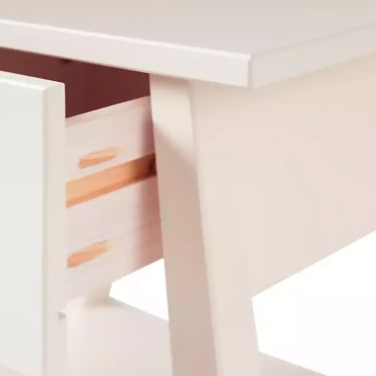 Accent & End Tables-Kirklands Home Japandi Pull-Ring Accent Table Ivory