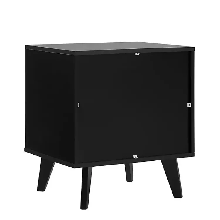 Nightstands-Kirklands Home Riviera Single Drawer Nightstand Black