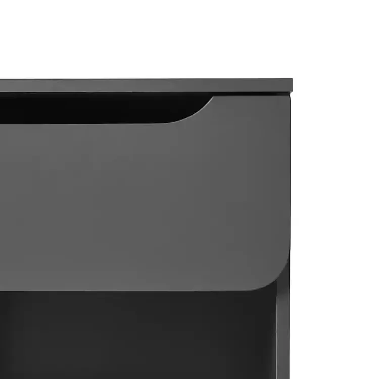Nightstands-Kirklands Home Dark Stanley Single Drawer Nightstand Gray
