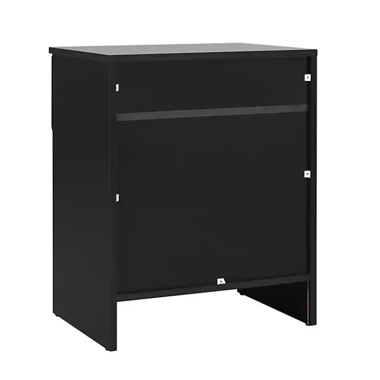 Nightstands-Kirklands Home Stanley Single Drawer Nightstand Black