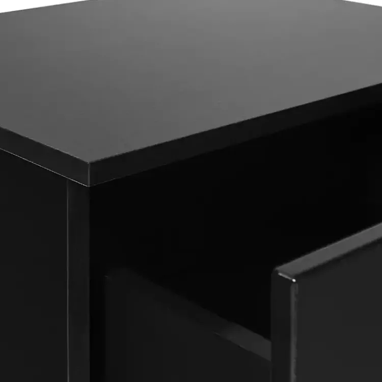 Nightstands-Kirklands Home Stanley Single Drawer Nightstand Black