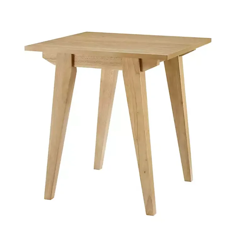 Accent & End Tables-Kirklands Home English Oak Wood Minimalist Accent Table Tan