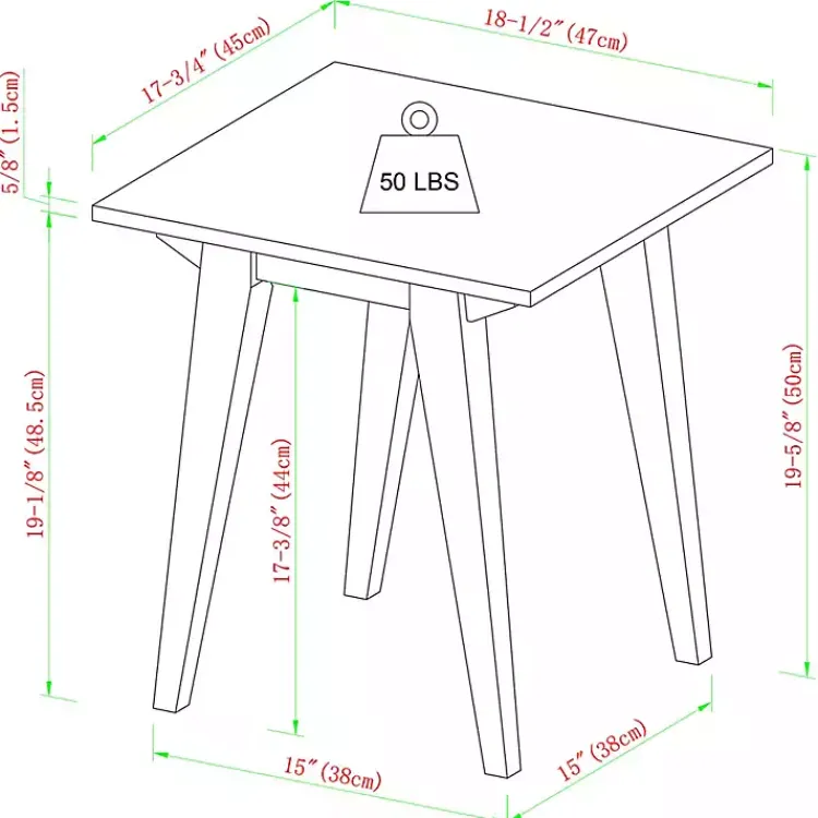 Accent & End Tables-Kirklands Home English Oak Wood Minimalist Accent Table Tan