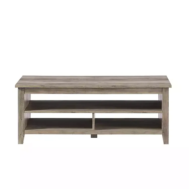 Coffee Tables-Kirklands Home wash Grooved Side Panel Coffee Table Gray