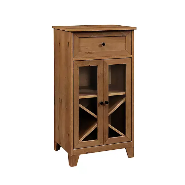 Cabinets & Sideboards-Kirklands Home English Oak Double Door Reeves Cabinet Brown