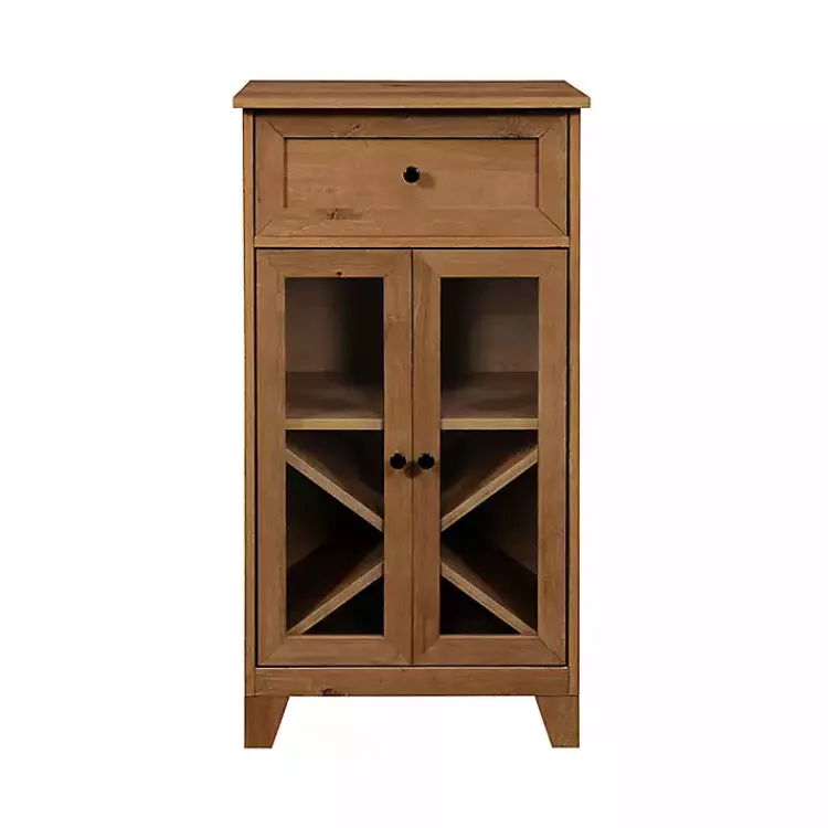 Cabinets & Sideboards-Kirklands Home English Oak Double Door Reeves Cabinet Brown