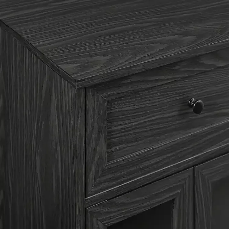 Cabinets & Sideboards-Kirklands Home Graphite Double Door Reeves Cabinet Black