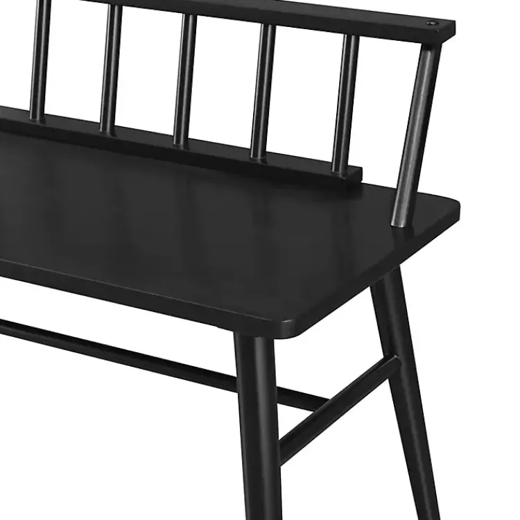 Benches & Ottomans-Kirklands Home Wood Low Back Spindle Bench Black