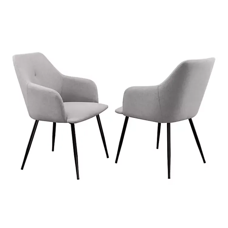 Dining Chairs-Kirklands Home Lily Upholstered Dining Chairs, Set of 2 Gray