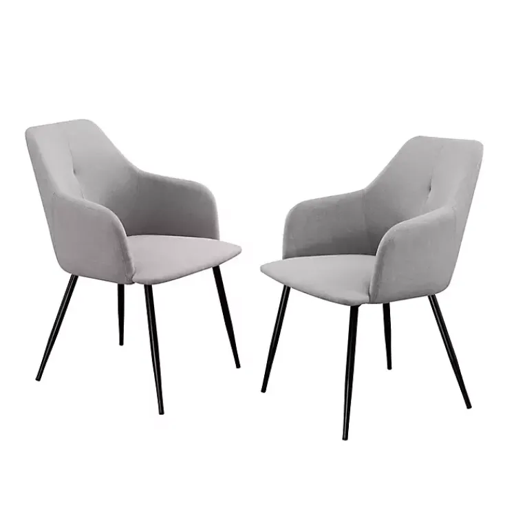 Dining Chairs-Kirklands Home Lily Upholstered Dining Chairs, Set of 2 Gray