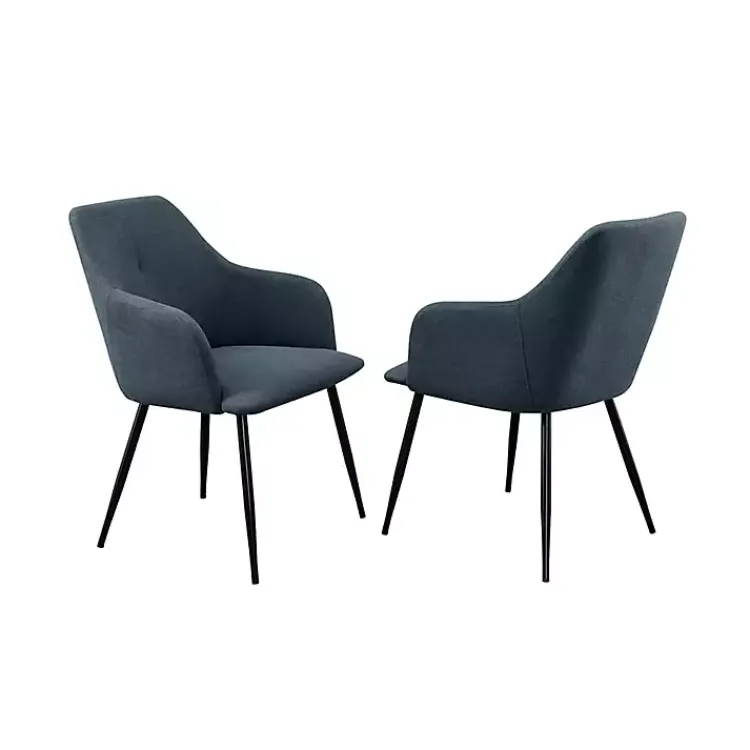Dining Chairs-Kirklands Home Lily Upholstered Dining Chairs, Set of 2 Blue