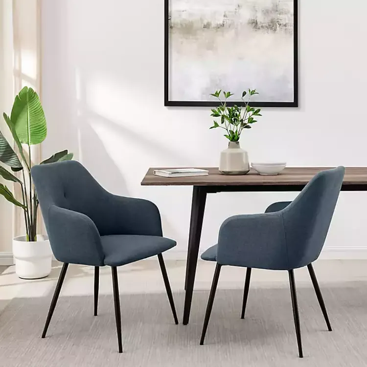 Dining Chairs-Kirklands Home Lily Upholstered Dining Chairs, Set of 2 Blue