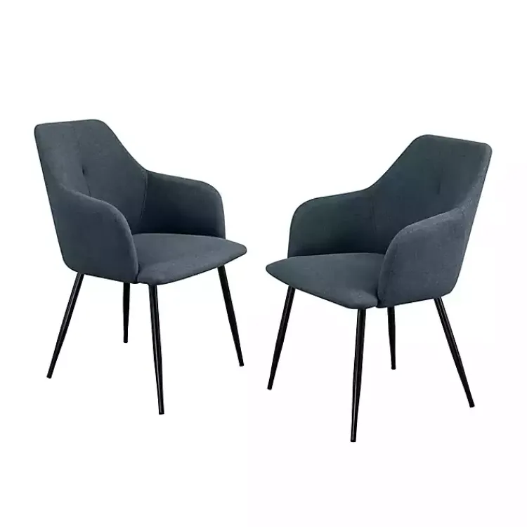 Dining Chairs-Kirklands Home Lily Upholstered Dining Chairs, Set of 2 Blue