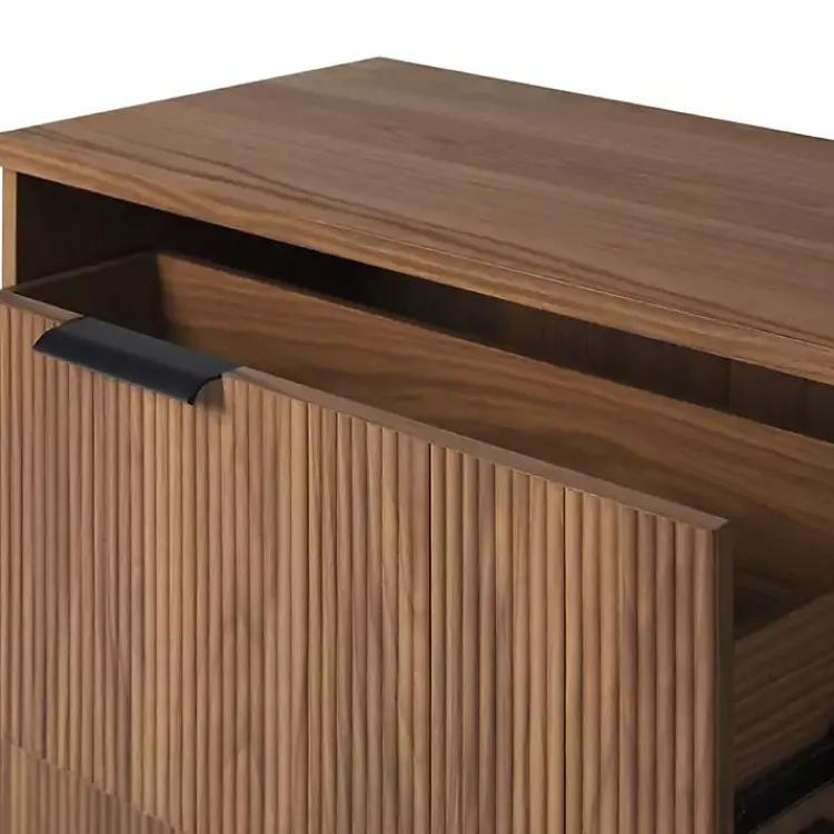 Dressers & Chests-Kirklands Home Reeded 3-Drawer Dresser Brown