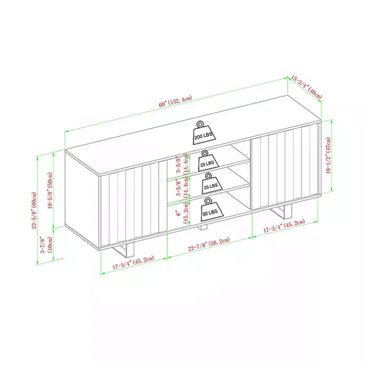 Tv Stands & Media Consoles-Kirklands Home Coastal Oak Grooved Media Cabinet Tan