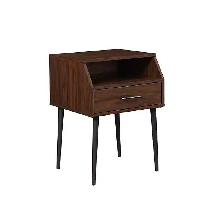 Accent & End Tables-Kirklands Home Dark Walnut Open Storage Accent Table Brown