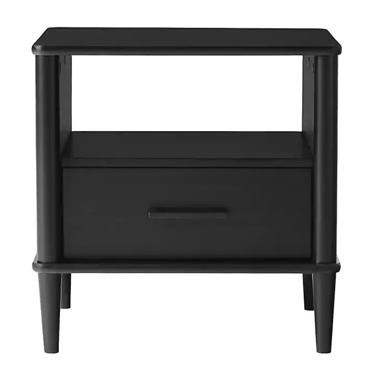 Nightstands-Kirklands Home Wood Spindle Leg Nightstand Black