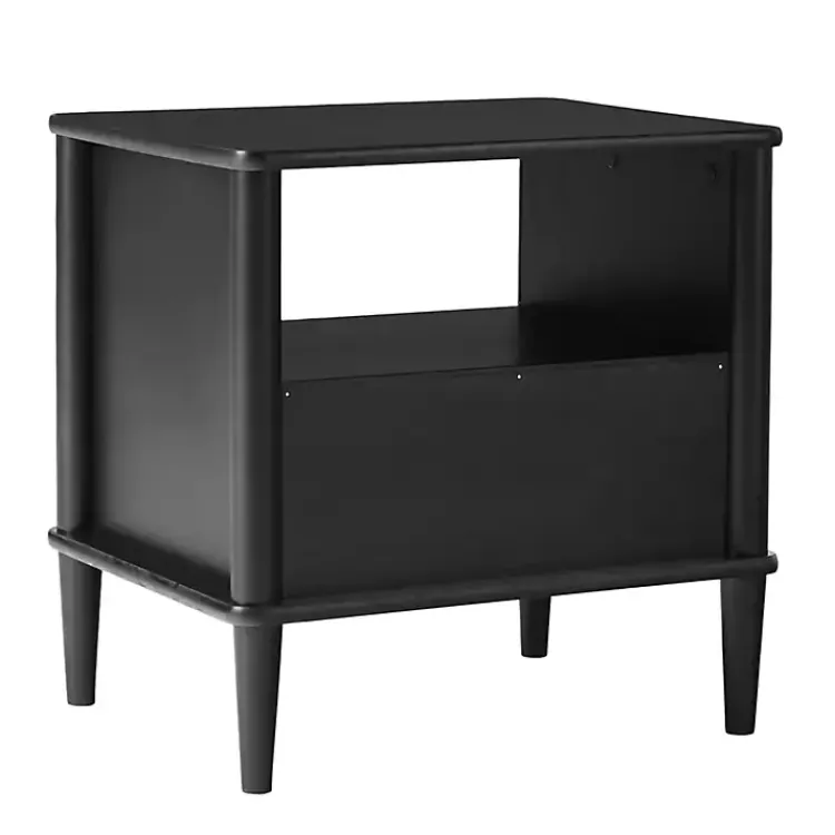 Nightstands-Kirklands Home Wood Spindle Leg Nightstand Black