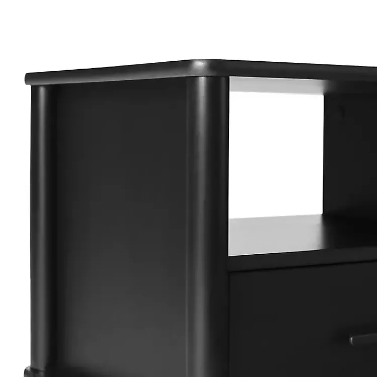 Nightstands-Kirklands Home Wood Spindle Leg Nightstand Black