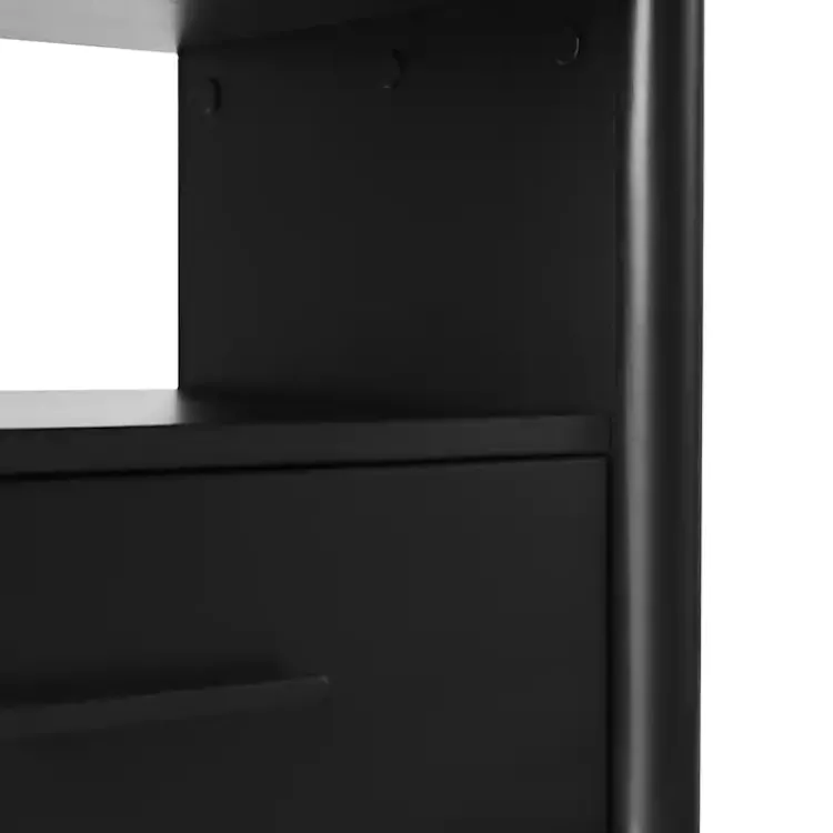 Nightstands-Kirklands Home Wood Spindle Leg Nightstand Black