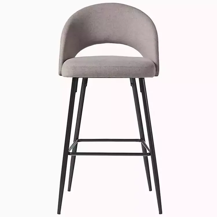 Bar Stools & Counter Height Stools-Kirklands Home Mushroom Upholstered Charli Bar Stools, Set of 2 Gray