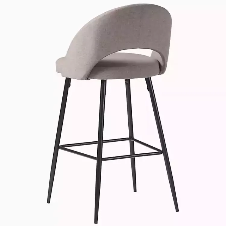 Bar Stools & Counter Height Stools-Kirklands Home Mushroom Upholstered Charli Bar Stools, Set of 2 Gray