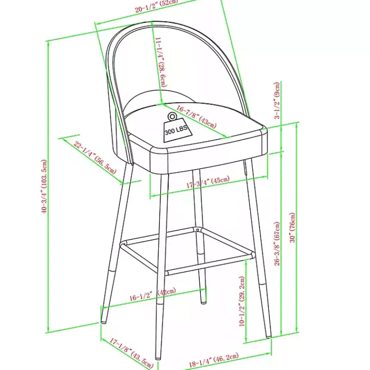 Bar Stools & Counter Height Stools-Kirklands Home Mushroom Upholstered Charli Bar Stools, Set of 2 Gray