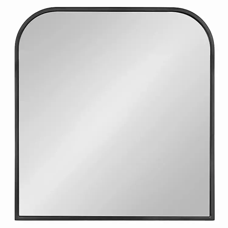 Decorative Mirrors-Kirklands Home Satin Wide Arch Wall Mirror Black