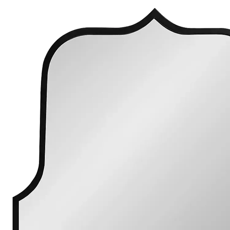 Decorative Mirrors-Kirklands Home Satin Arched Scallop Wall Mirror Black
