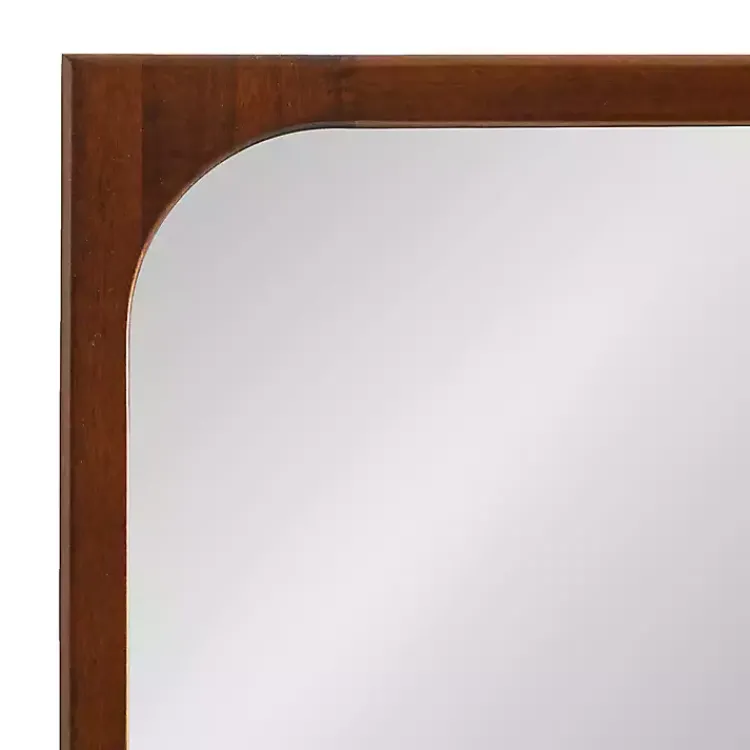 Decorative Mirrors-Kirklands Home Warm Walnut Rounded Rectangle Wall Mirror