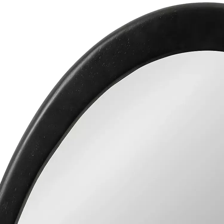 Decorative Mirrors-Kirklands Home Satin Black Asymmetrical Wall Mirror